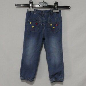 KIMBALOO | 24 months | Lined Blue Denim Jeans | Cute Bunny Pocket Detail Front
